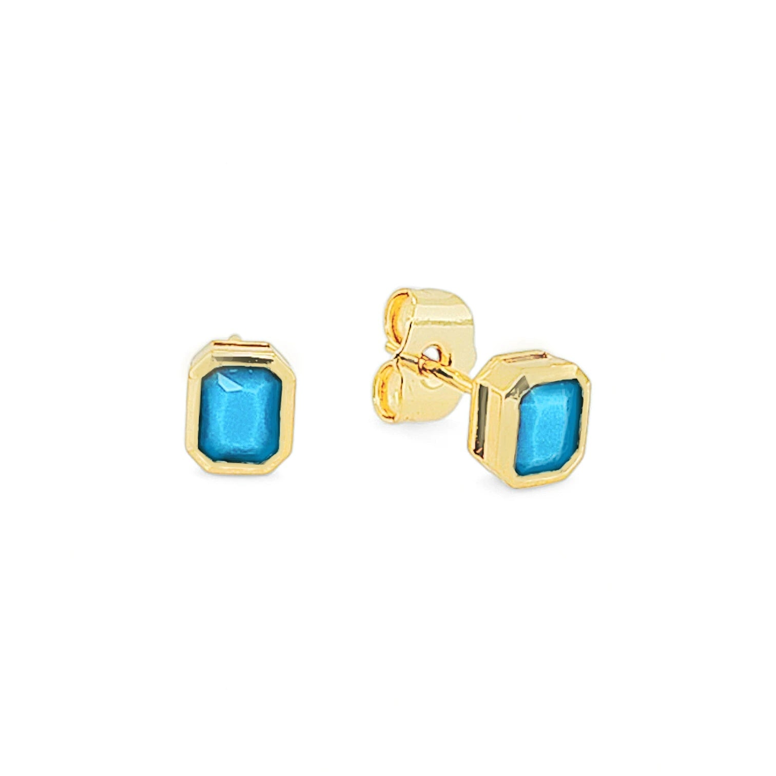 Maestosa Emerald Cut Pavé Studs view 5