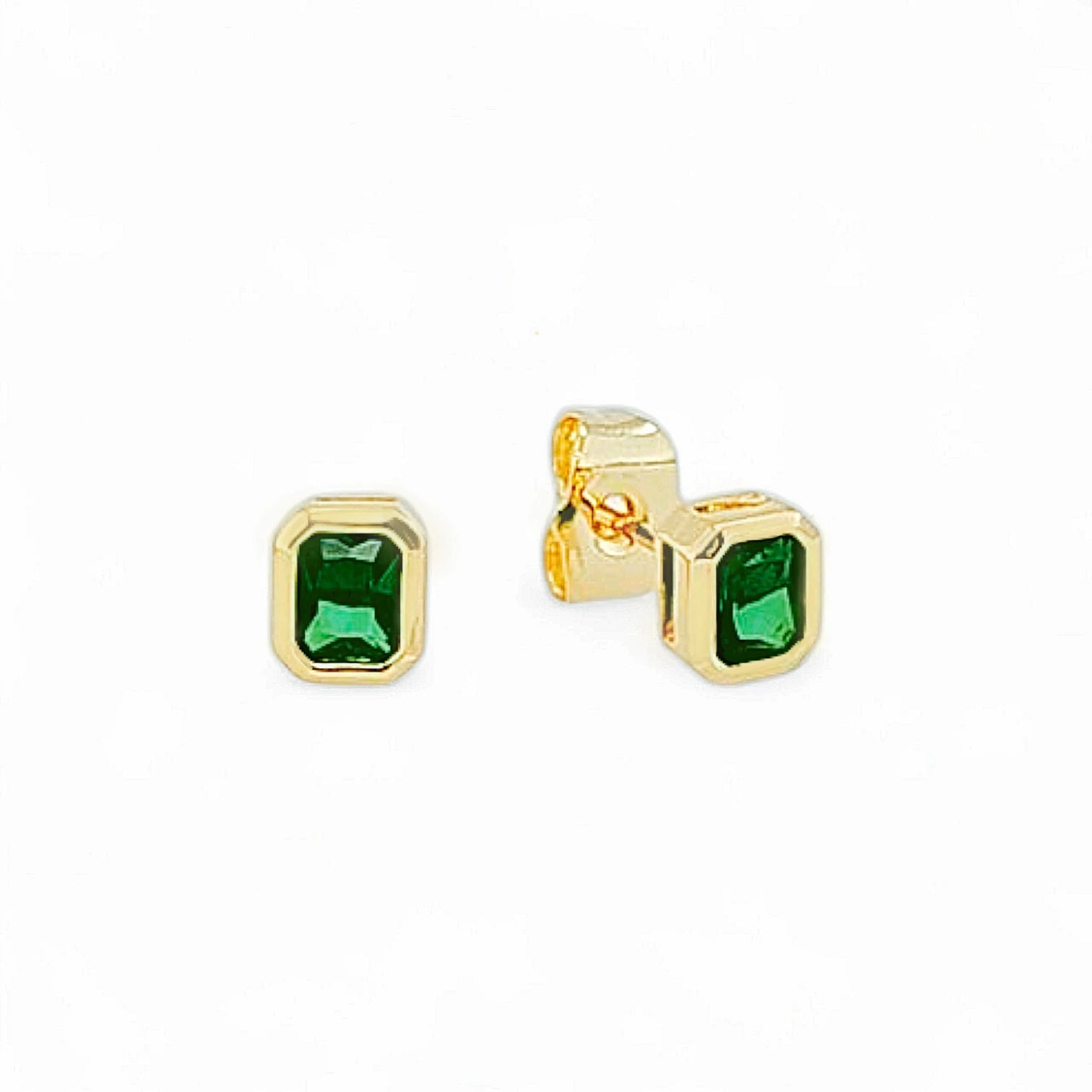 Maestosa Emerald Cut Pavé Studs view 6