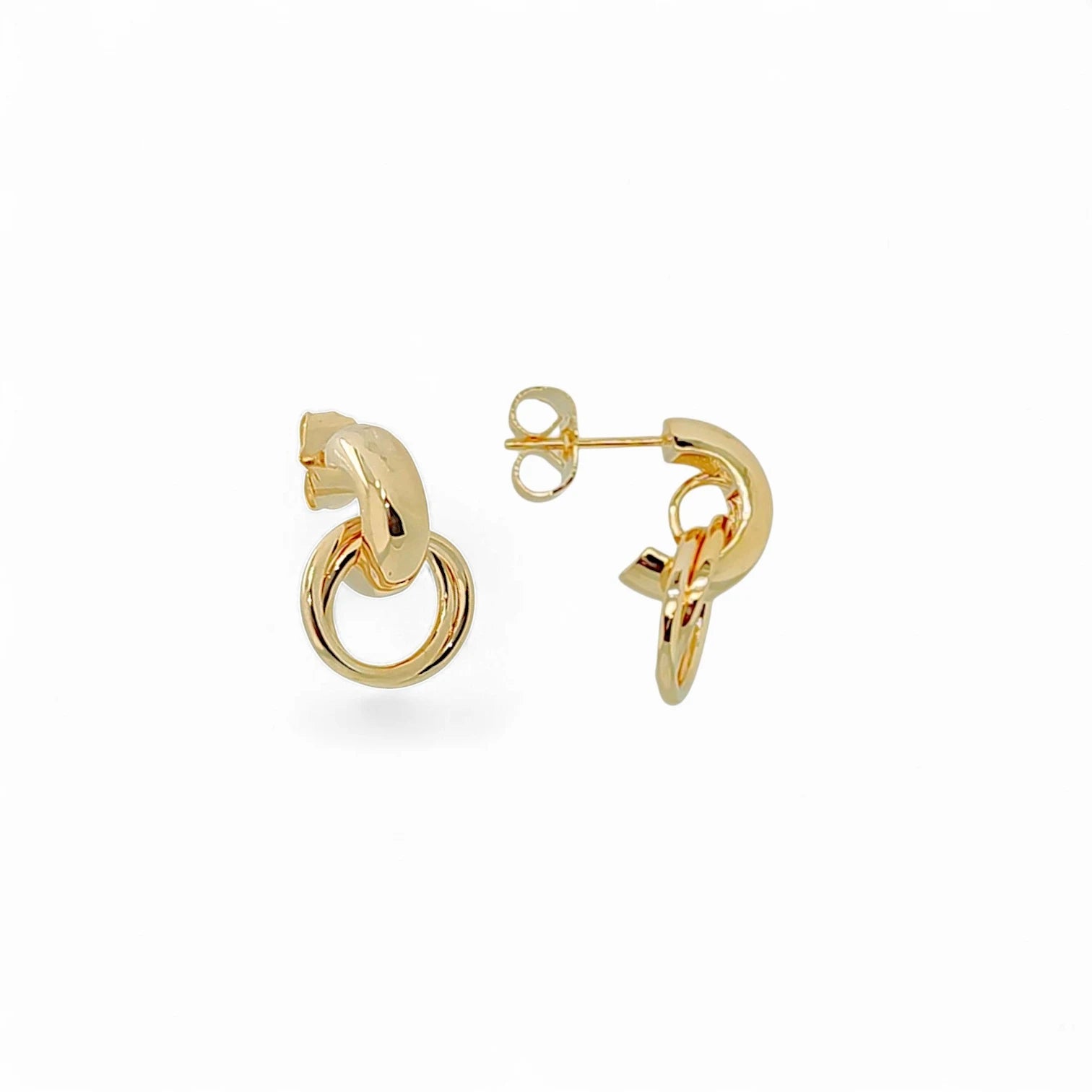 Lumina Hanging Half Huggie Hoops in Gold - 18K Gold Plated Wholesale Jewelry