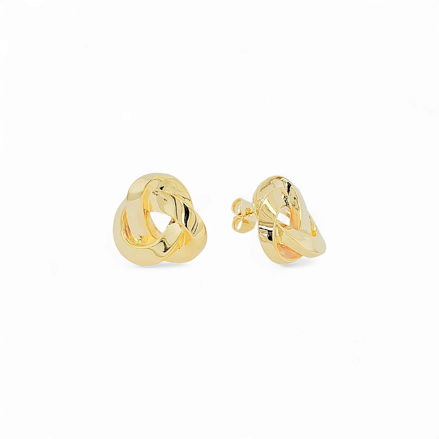 Capri Ilumi Knot Pavé Studs in Gold - 18K Gold Plated Wholesale Jewelry