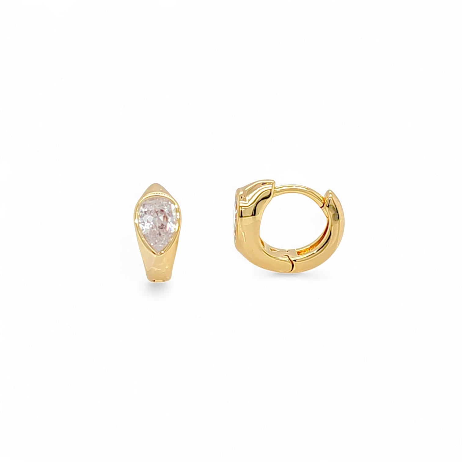 Serena Lotto Huggie Hoops in Gold - 18K Gold Plated Wholesale Jewelry