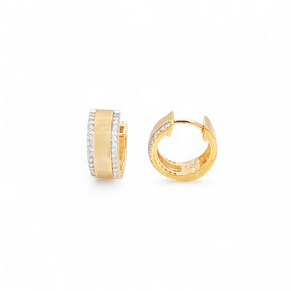 Lumina Two tones Classic Huggie Hoops view 2