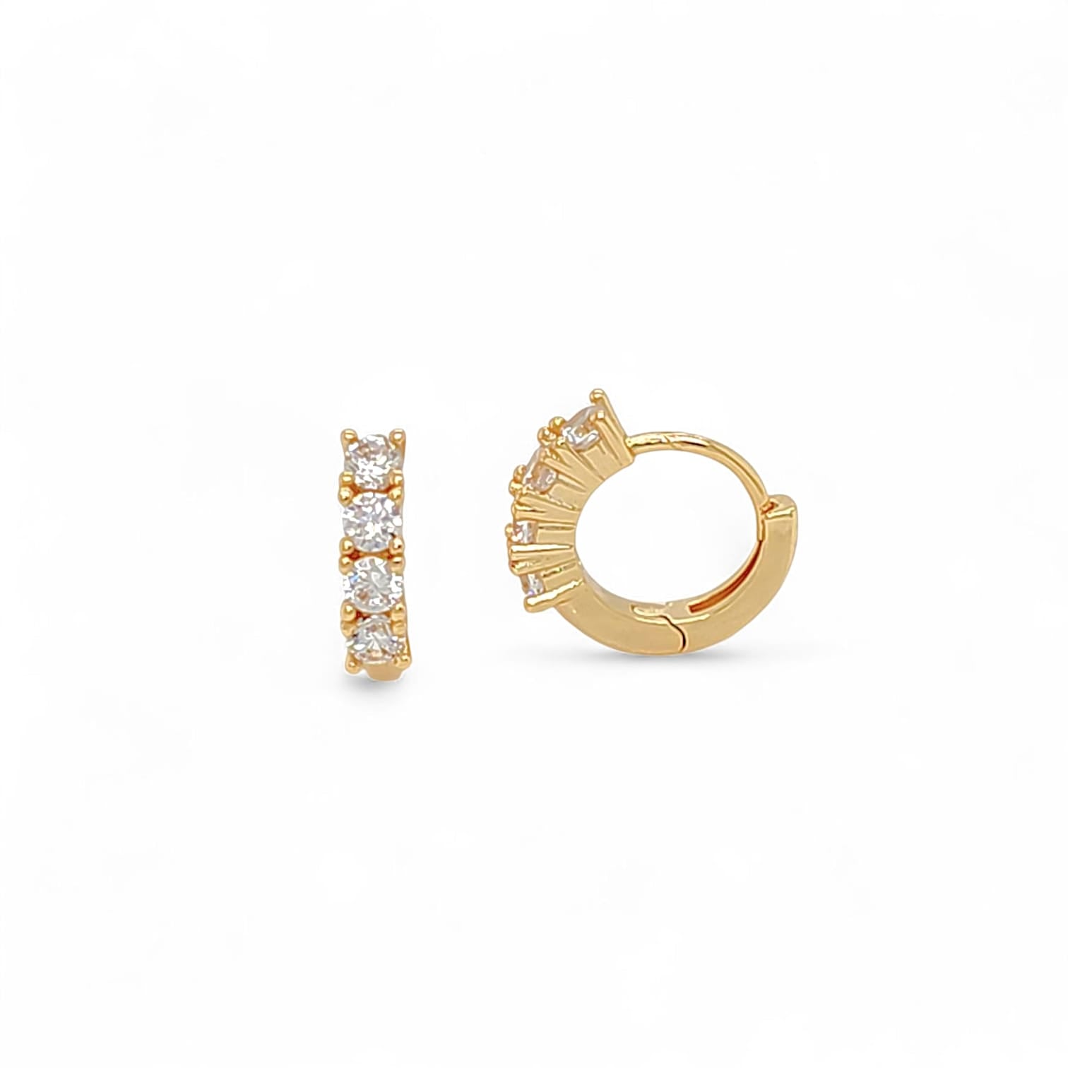 Lucia Mini King Huggie Hoops in Gold - 18K Gold Plated Wholesale Jewelry