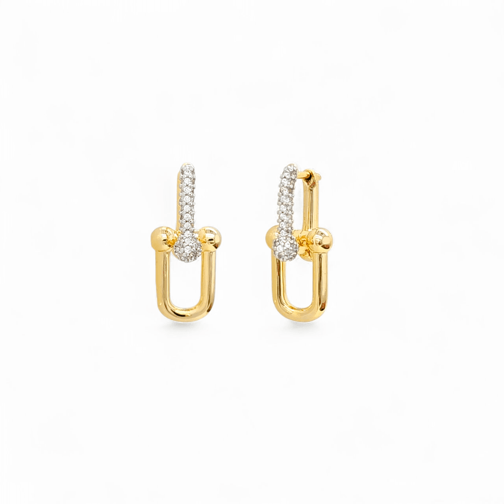 Siena U Link Earrings in Gold - 18K Gold Plated Wholesale Jewelry