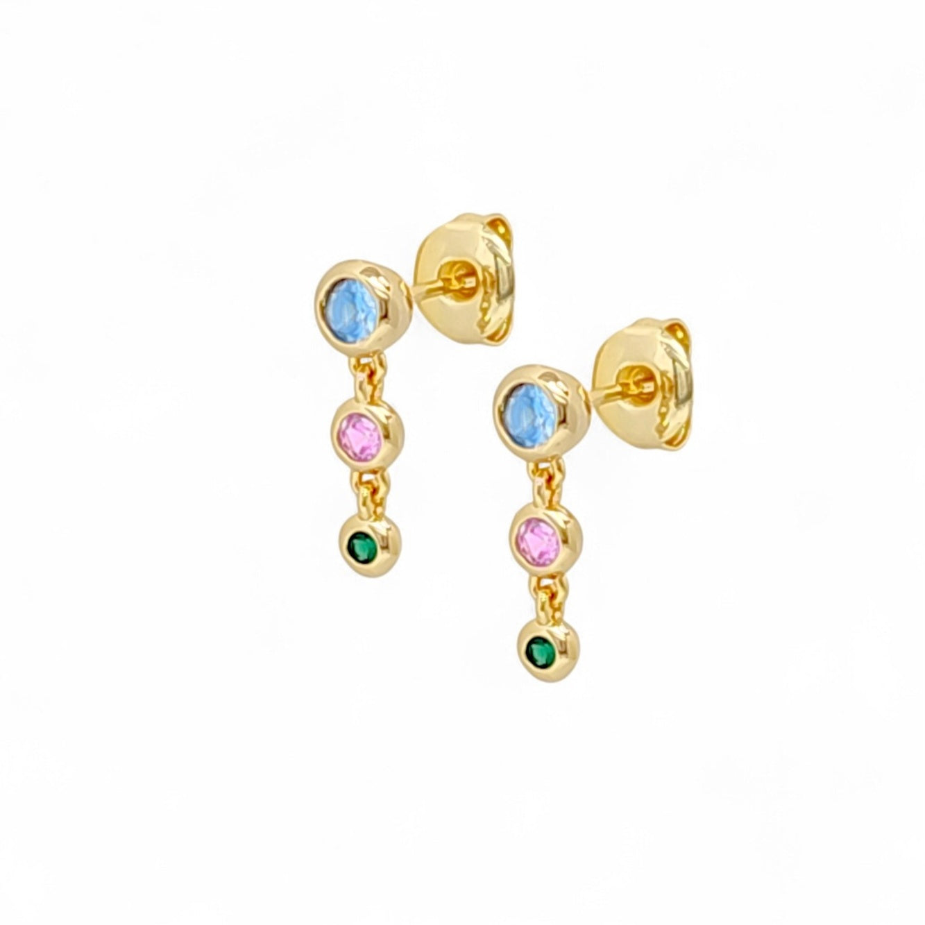 Milano Martini Pavé Studs in Mix - 18K Gold Plated Wholesale Jewelry