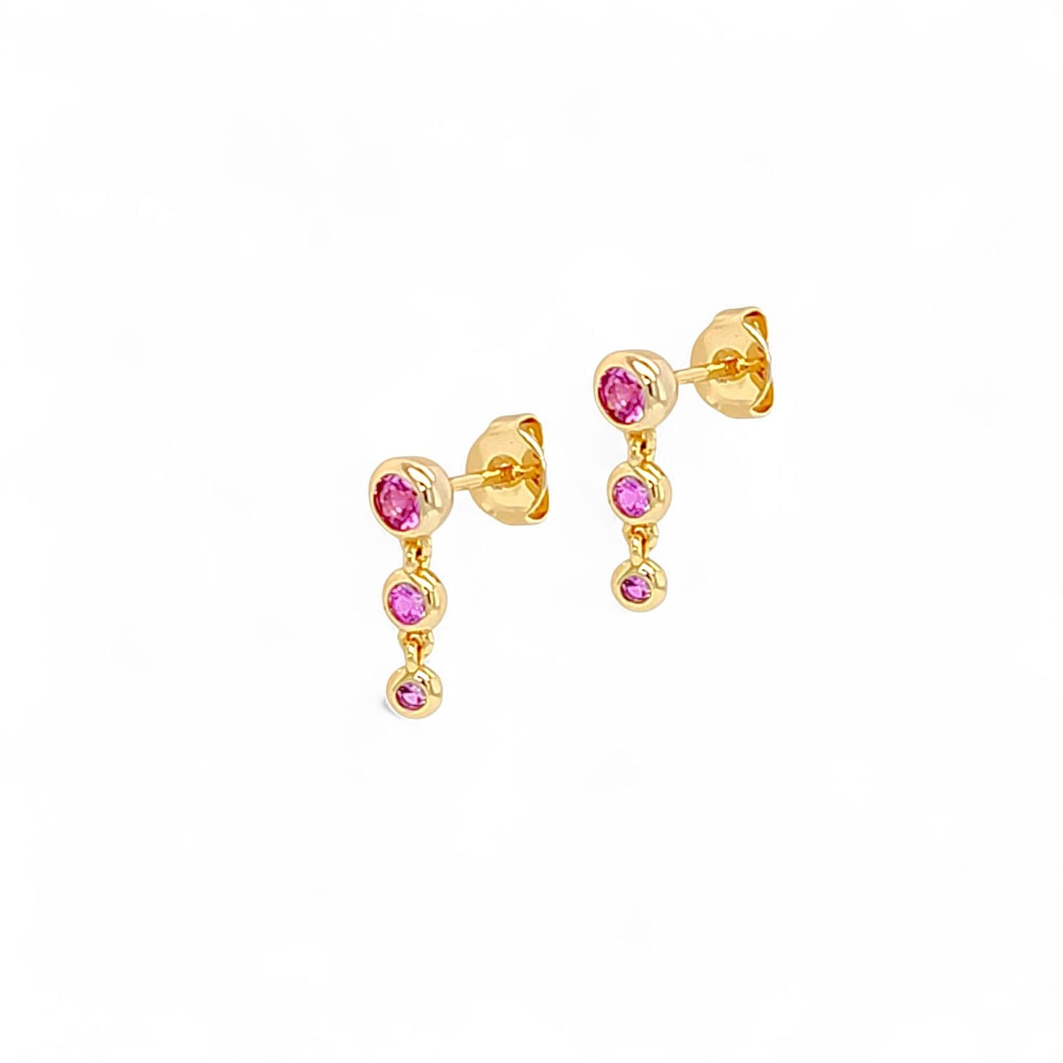 Riviera Martini Pavé Studs in Rose - 18K Gold Plated Wholesale Jewelry