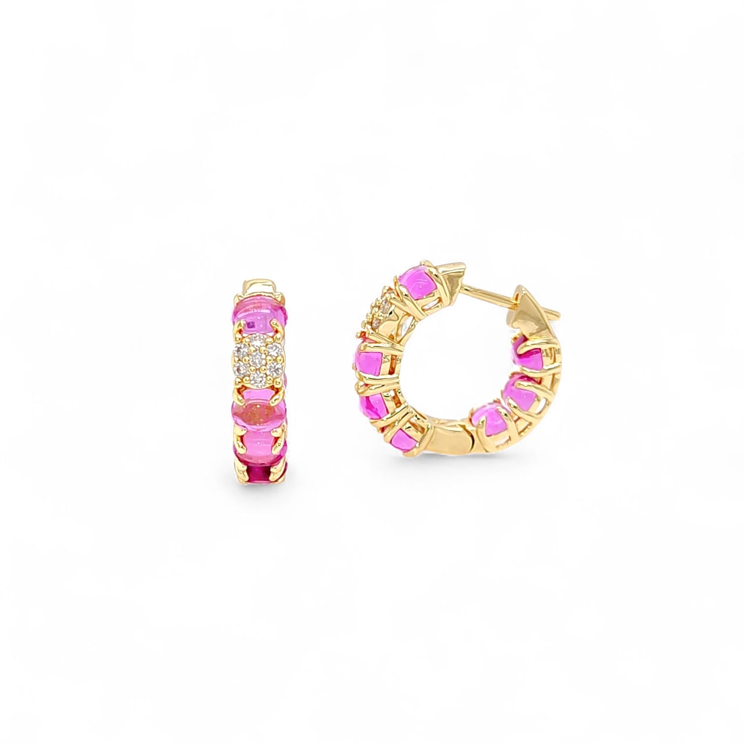 Solare Monaco Huggie Hoops in Rose - 18K Gold Plated Wholesale Jewelry