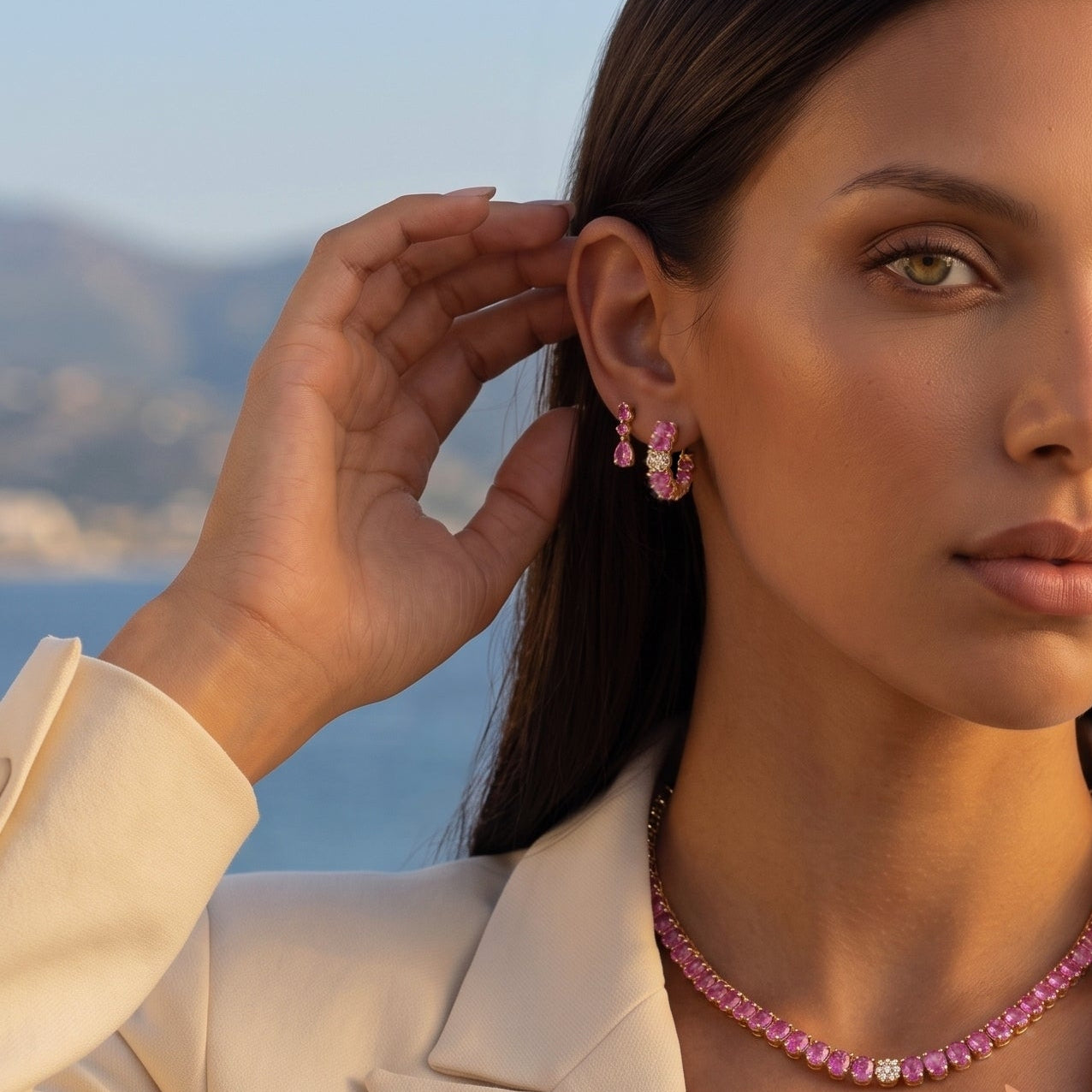 Solare Monaco Huggie Hoops view 2