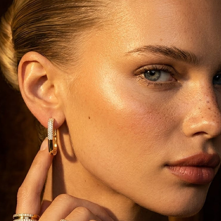 Eterna Lock Two tone Earrings view 2