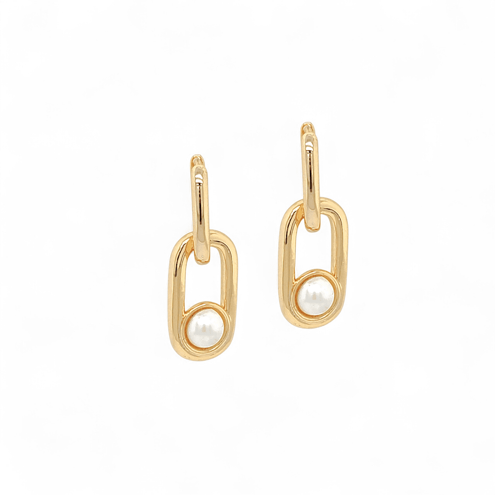 Fiore pearl Bright Earrings in Gold - 18K Gold Plated Wholesale Jewelry