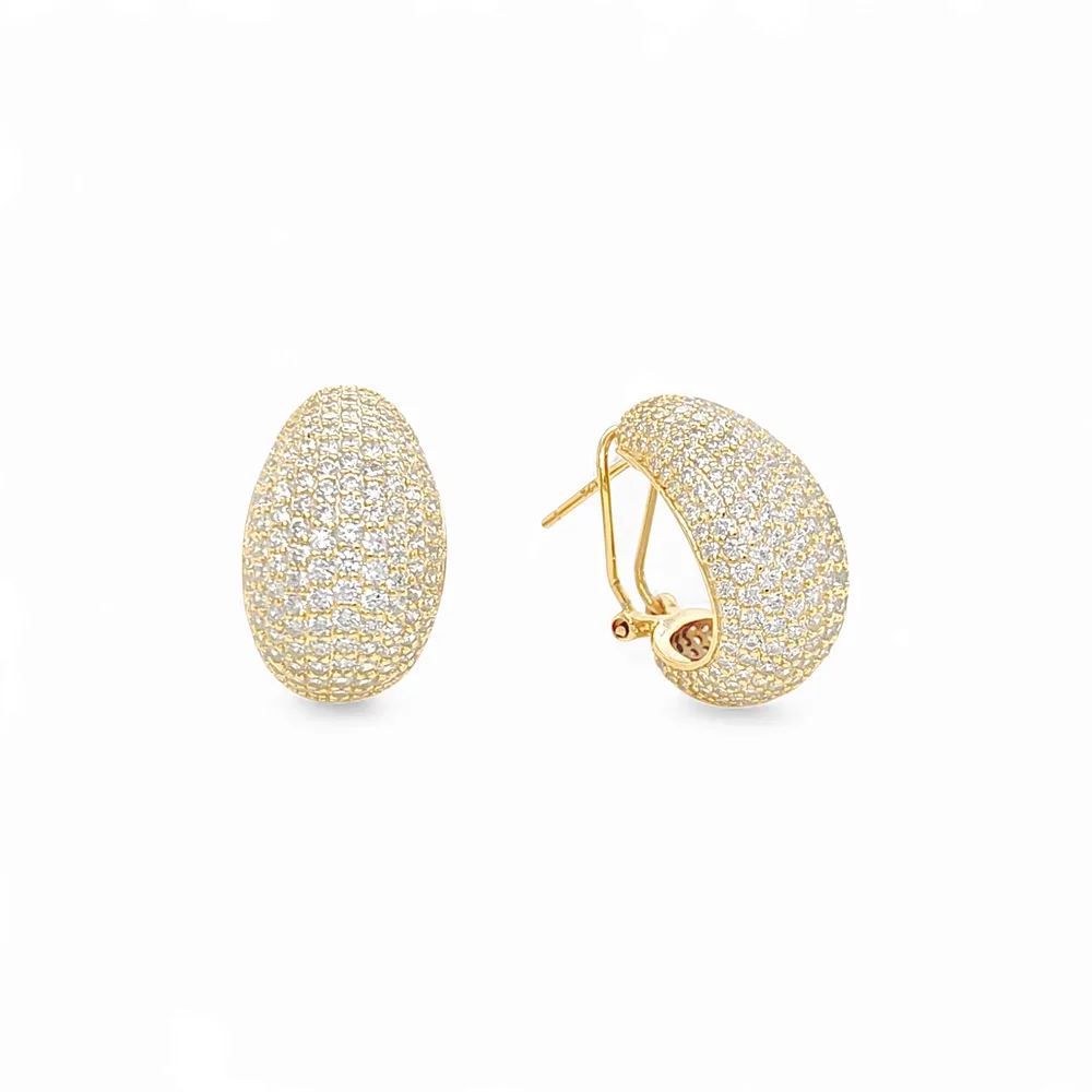 Valentina Pavee Nataly 18k plated Pavé Studs in Gold - 18K Gold Plated Wholesale Jewelry