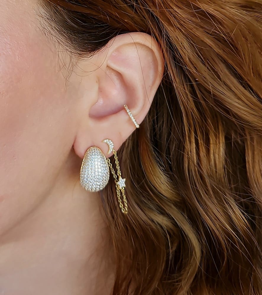 Valentina Pavee Nataly 18k plated Pavé Studs view 2