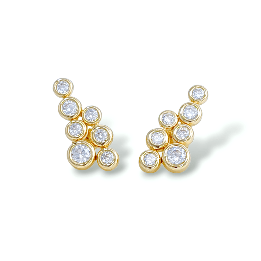 Chiara Mermaid bubble Hand set stones Earrings view 4