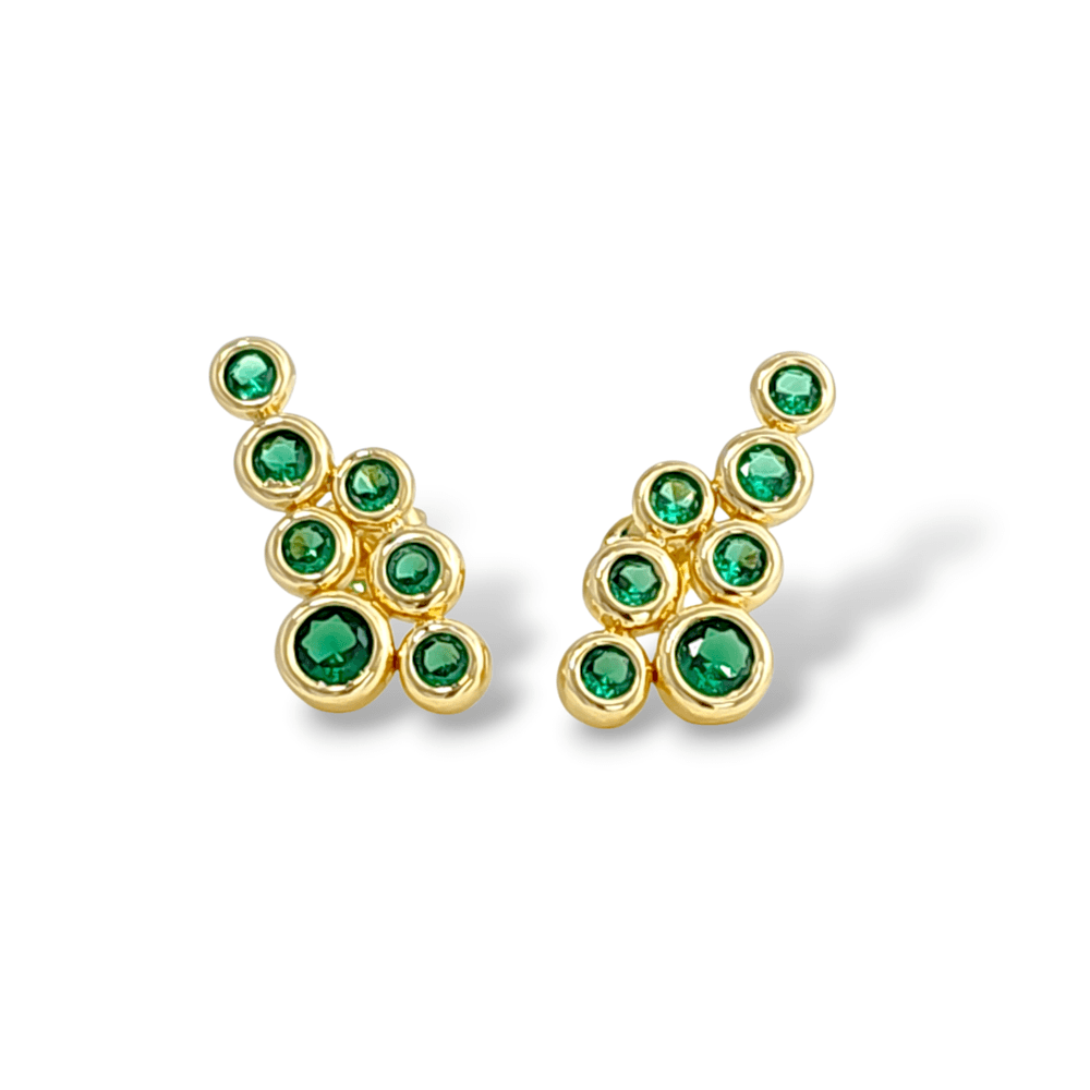 Chiara Mermaid bubble Hand set stones Earrings view 5