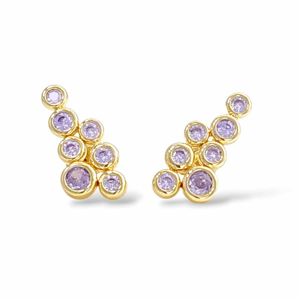 Chiara Mermaid bubble Hand set stones Earrings view 7