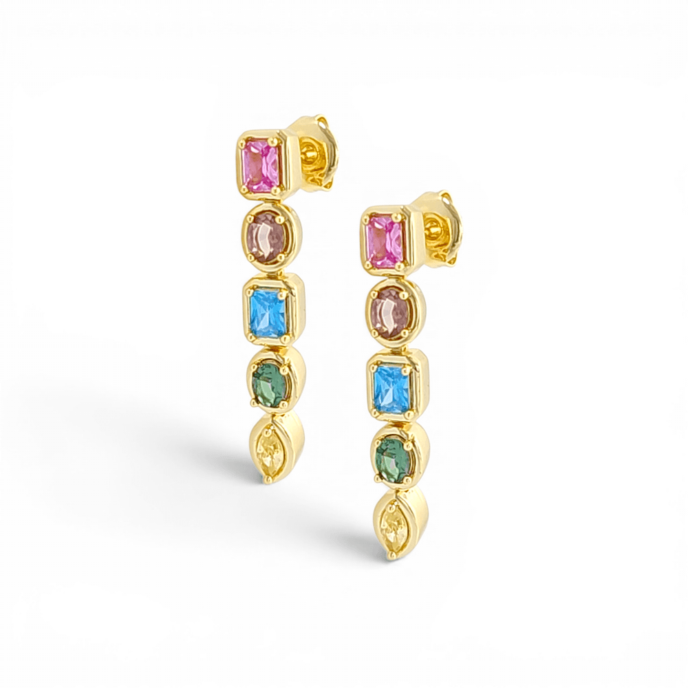 Valentina Multi shape stones Drop Earrings