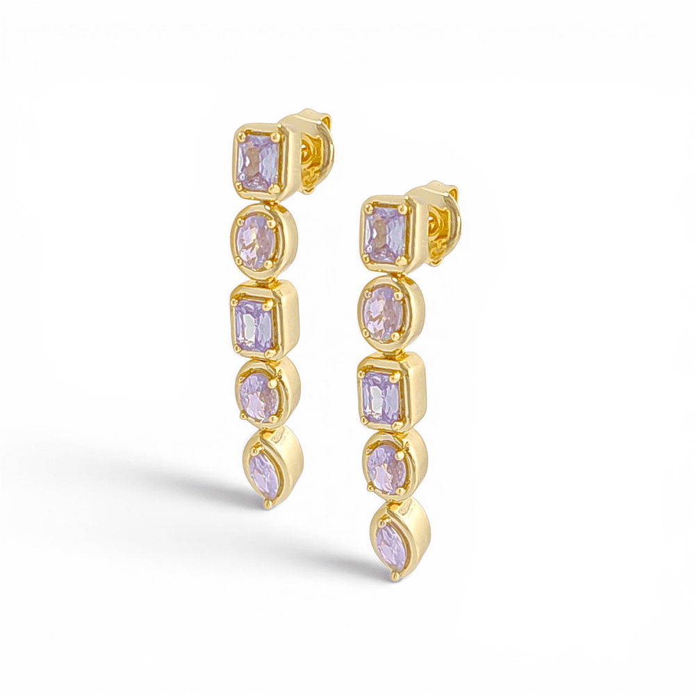 Valentina Multi shape stones Drop Earrings view 1