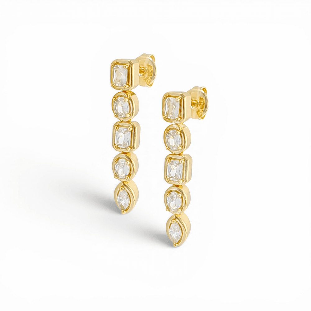 Valentina Multi shape stones Drop Earrings view 5