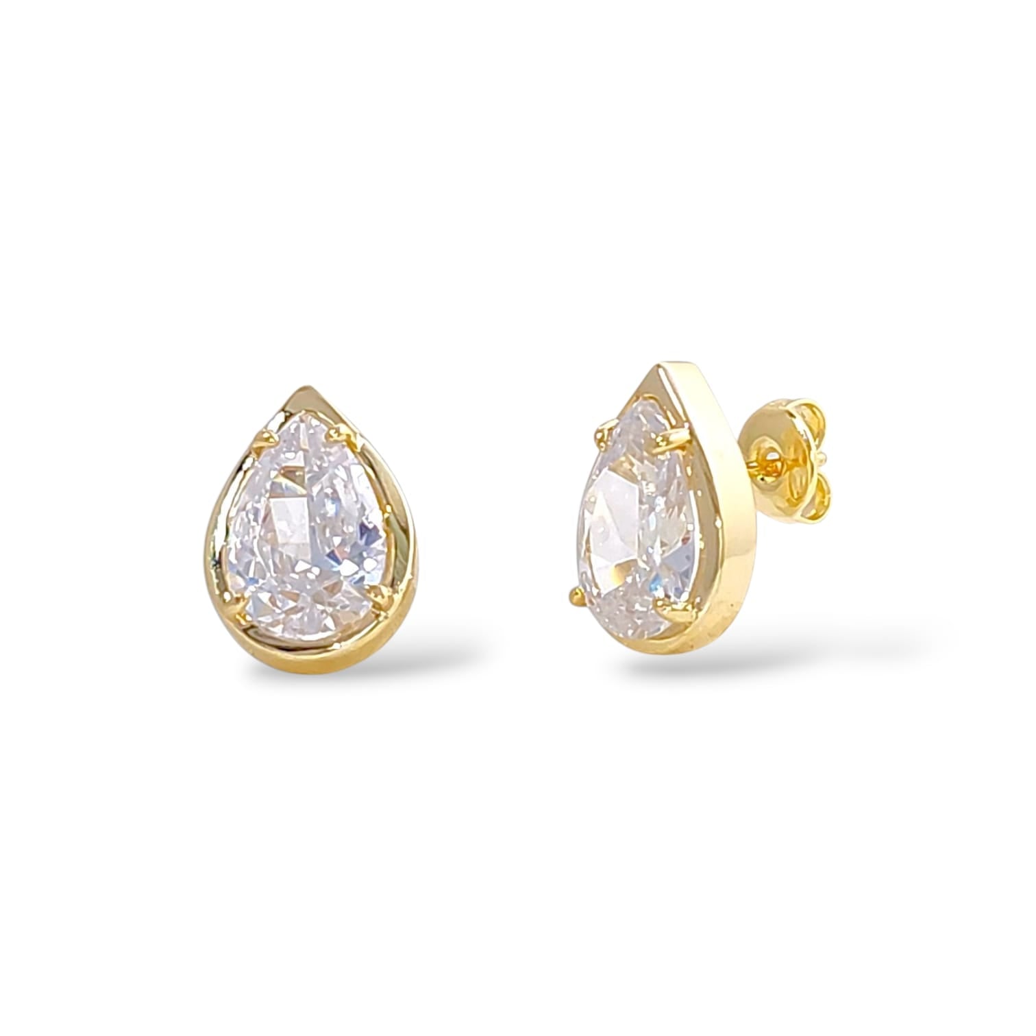 Venezia Pear Cut Bezel Pavé Studs view 6