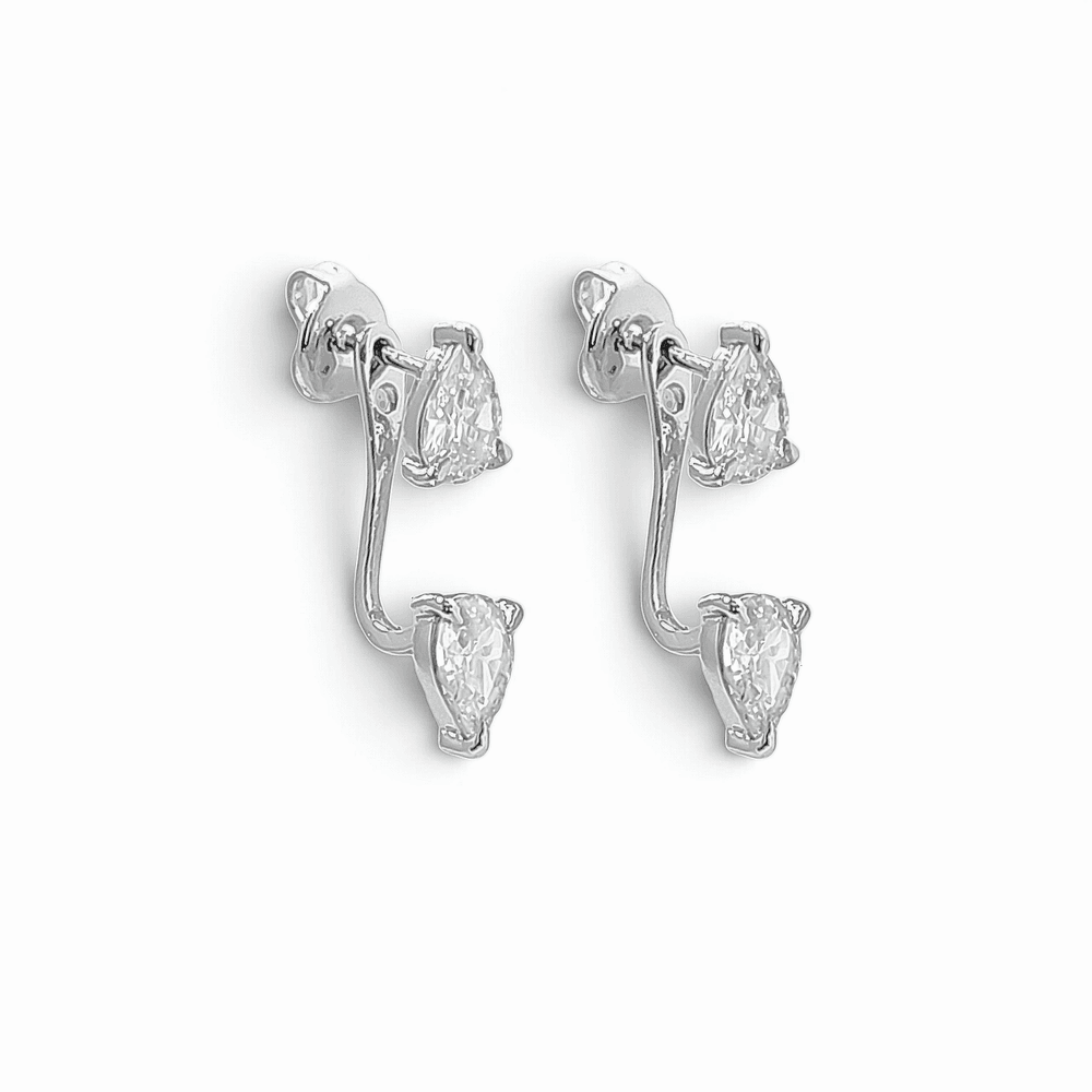 Lumina Dual Pear-Cut Front-Back Ear Jacket Studs view 5