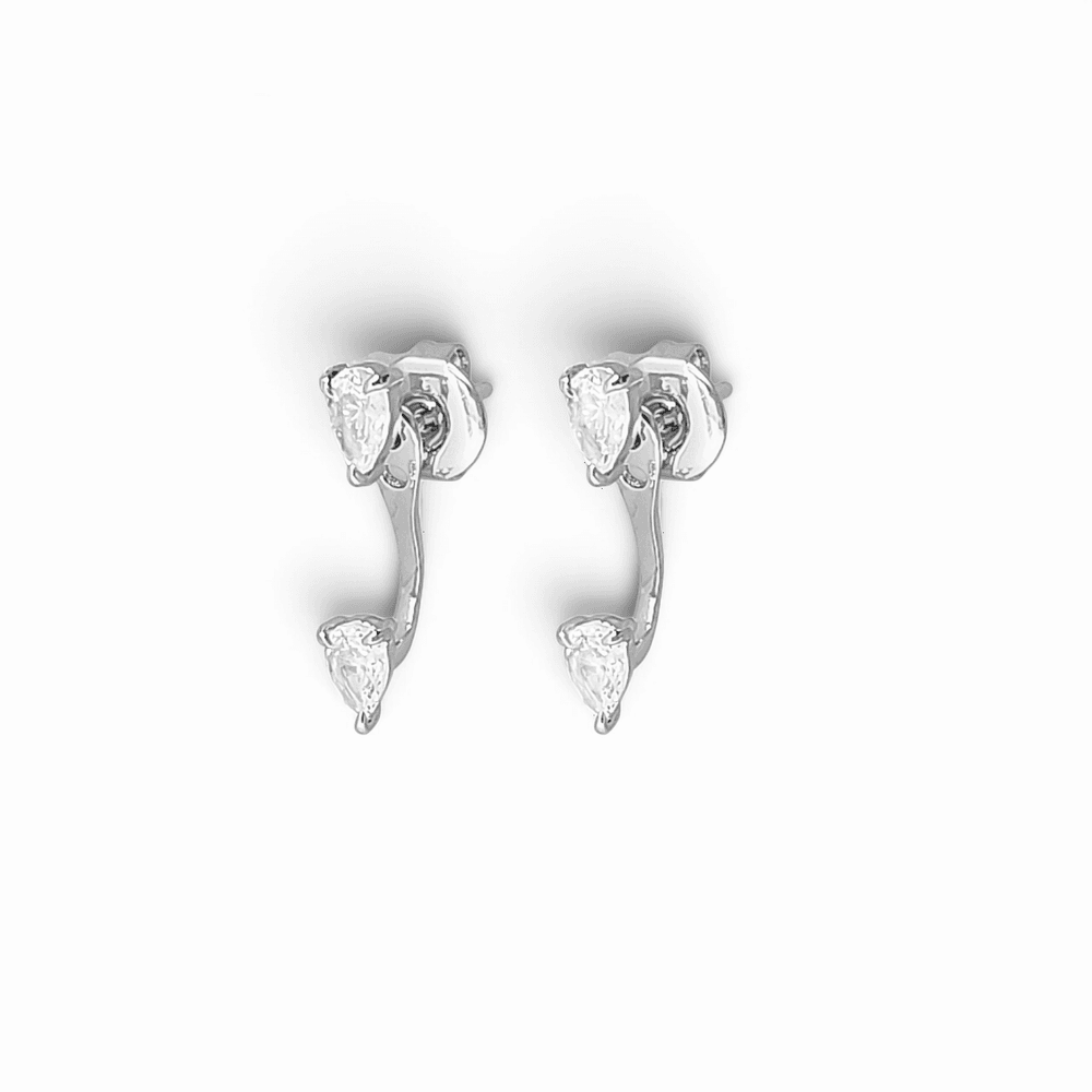 Siena Curved Teardrop Front-Back Ear Jacket Studs view 5
