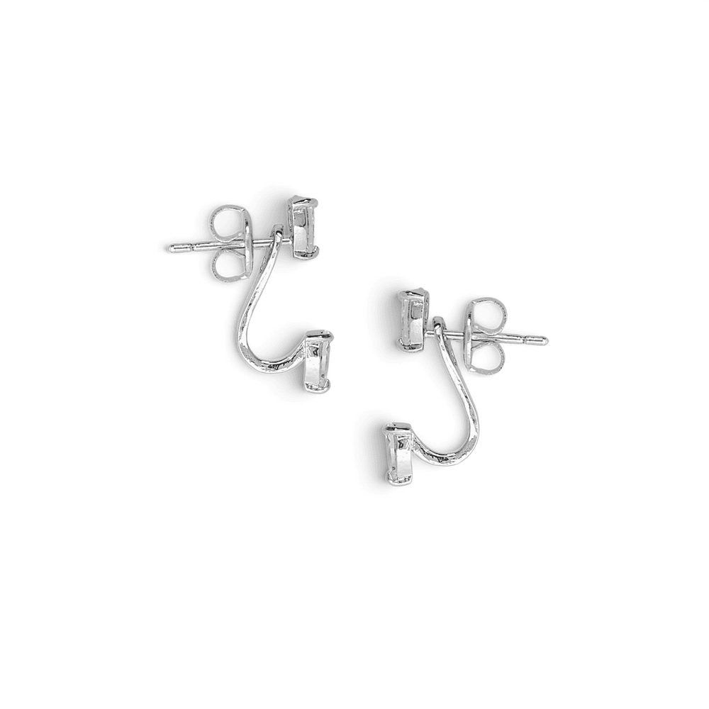 Siena Curved Teardrop Front-Back Ear Jacket Studs view 6