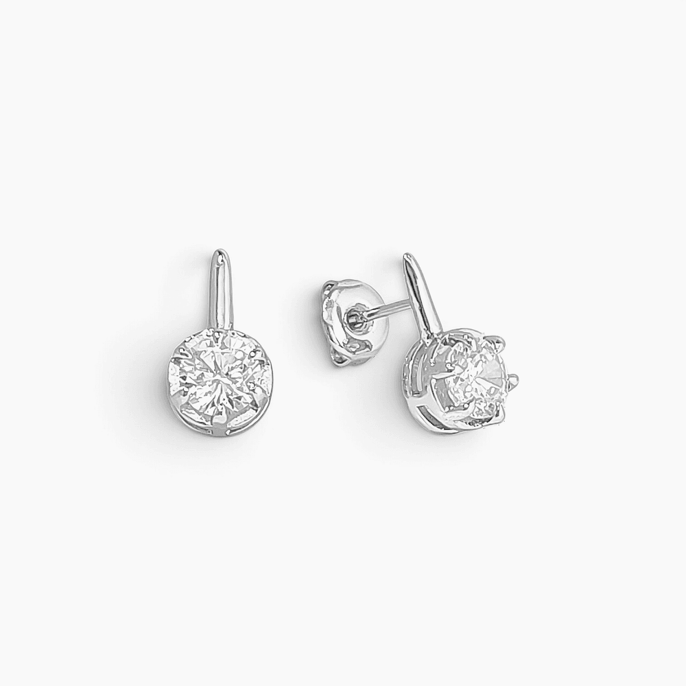 Firenze Brilliant Solitaire Leverback Drop Earrings view 5