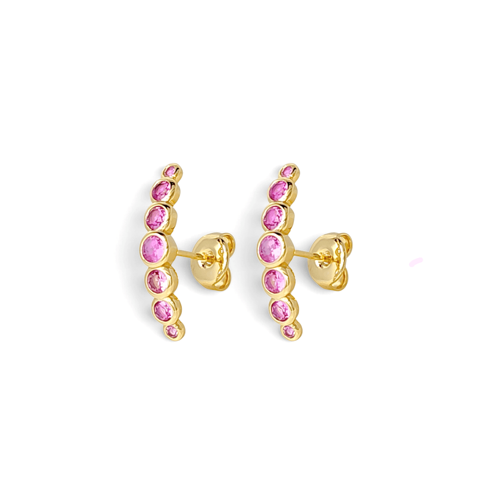 Capri Graduated Bezel Bubble Climber Studs view 3