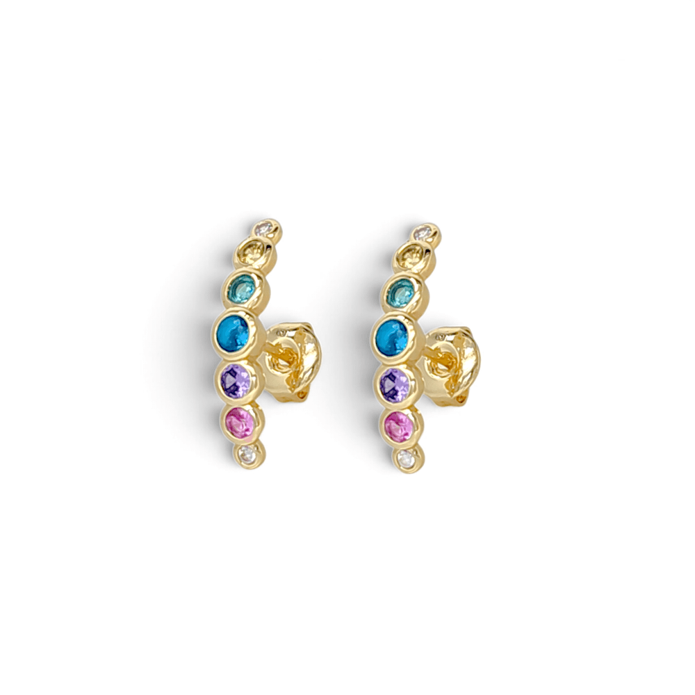 Capri Graduated Bezel Bubble Climber Studs view 6