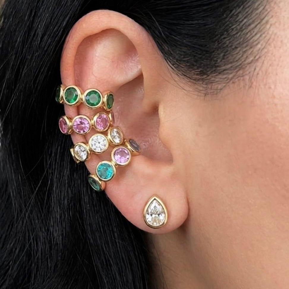 Milano Bezel-Set Eternity Bubble Ear Cuff view 8