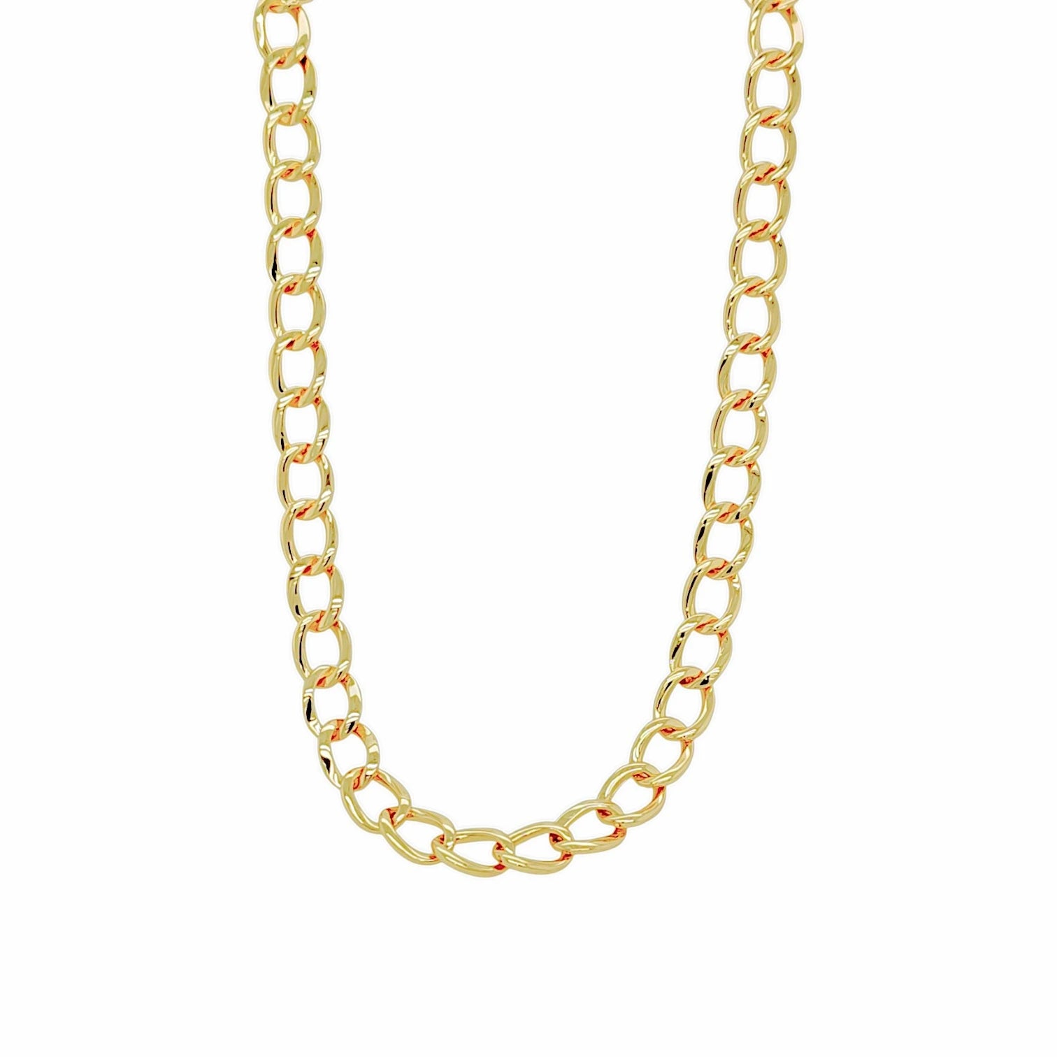 Firenze Plain Links Necklace in Gold - 18K Gold Plated Wholesale Jewelry