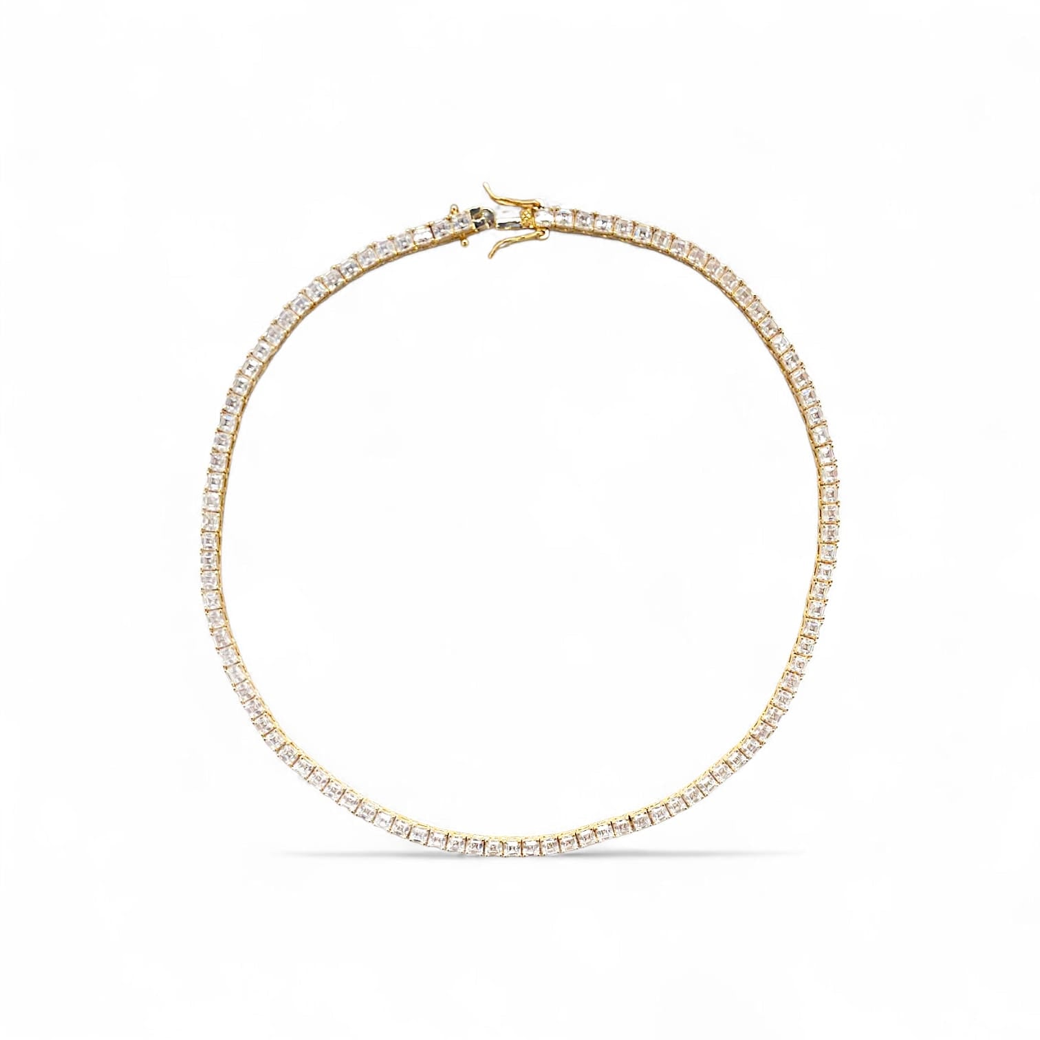 Riviera Princess tennis Necklace in Gold (14'') - 18K Gold Plated Wholesale Jewelry