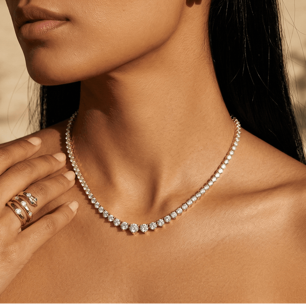 Stella Diamond tennis Necklace view 5