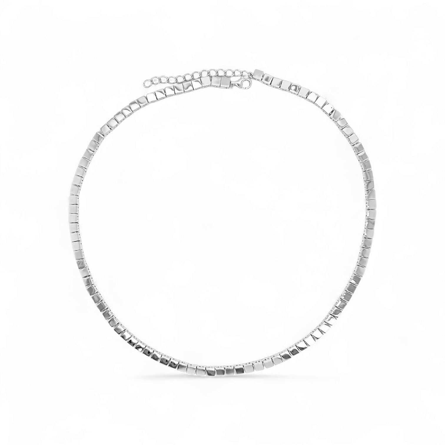 Incanto Square tennis Necklace in silver - 18K Gold Plated Wholesale Jewelry