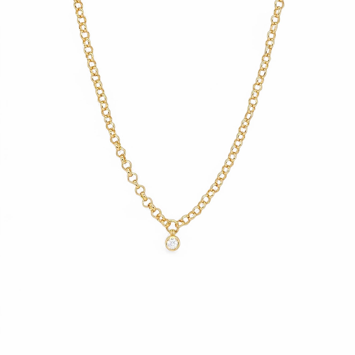 Gemma Diamond Necklace in Gold - 18K Gold Plated Wholesale Jewelry