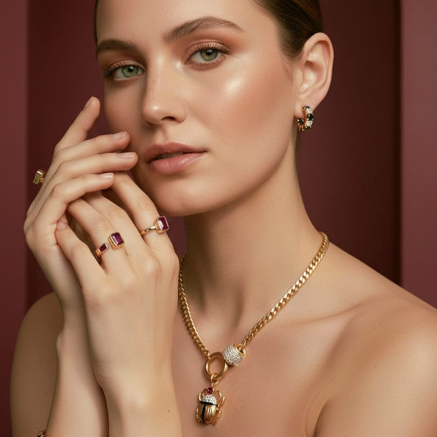 Speranza cuban link with front clasp Necklace view 2