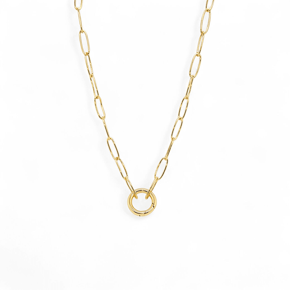 Gioia paper clip for s Pendant Necklace in Gold - 18K Gold Plated Wholesale Jewelry