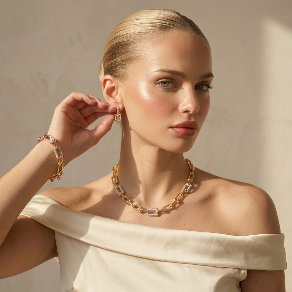 Divina U Link 2 tones Necklace view 2