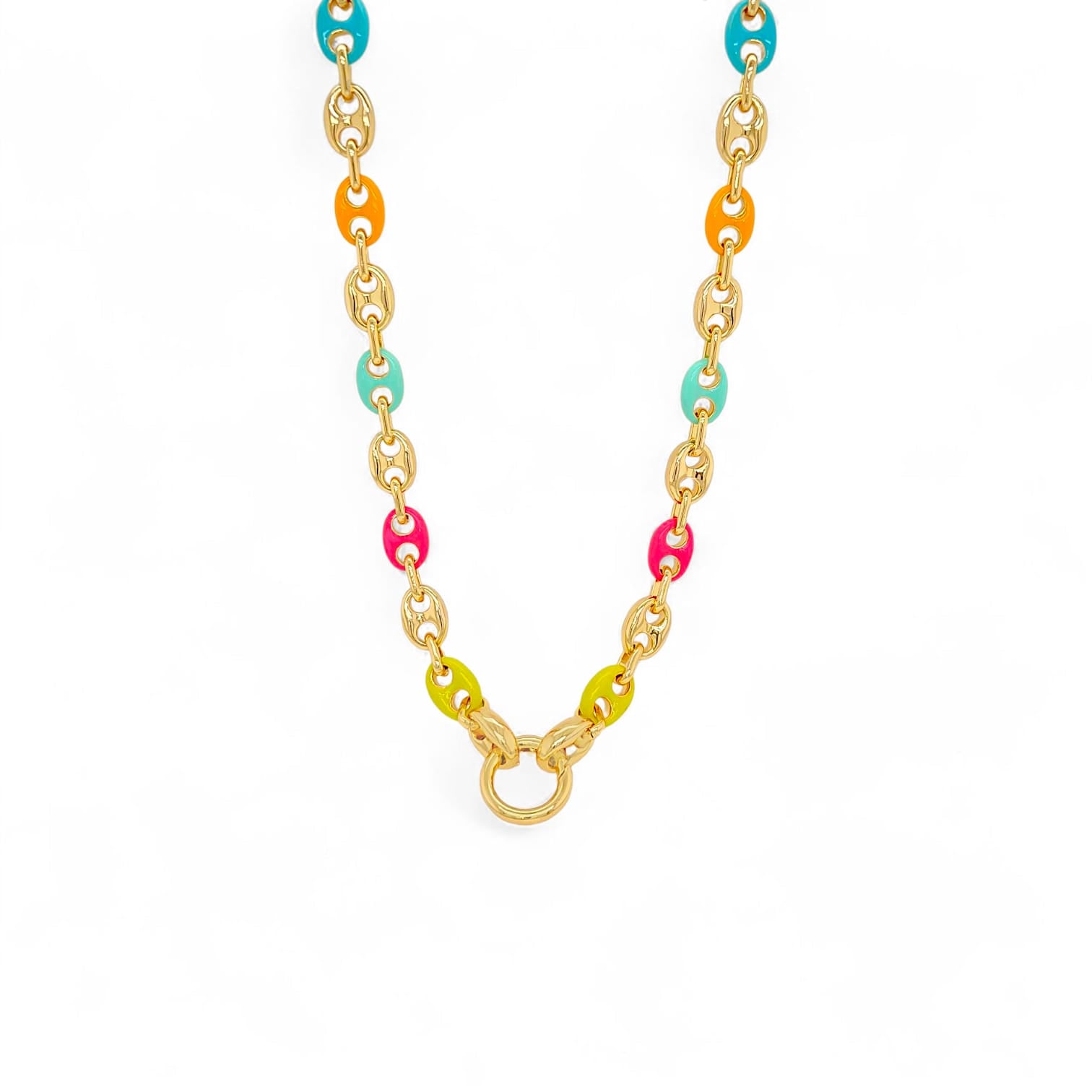Lumina Color marine Necklace in Gold - 18K Gold Plated Wholesale Jewelry