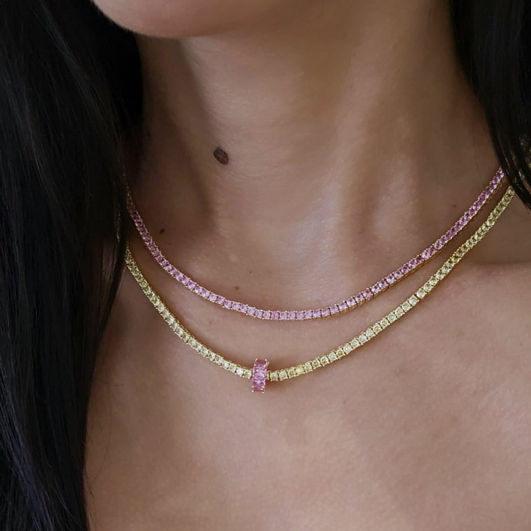 Serena Tennis Diamond Necklace view 3