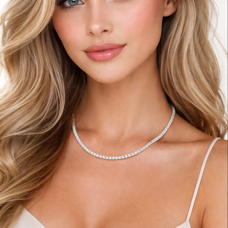 Serena Tennis Diamond Necklace view 12