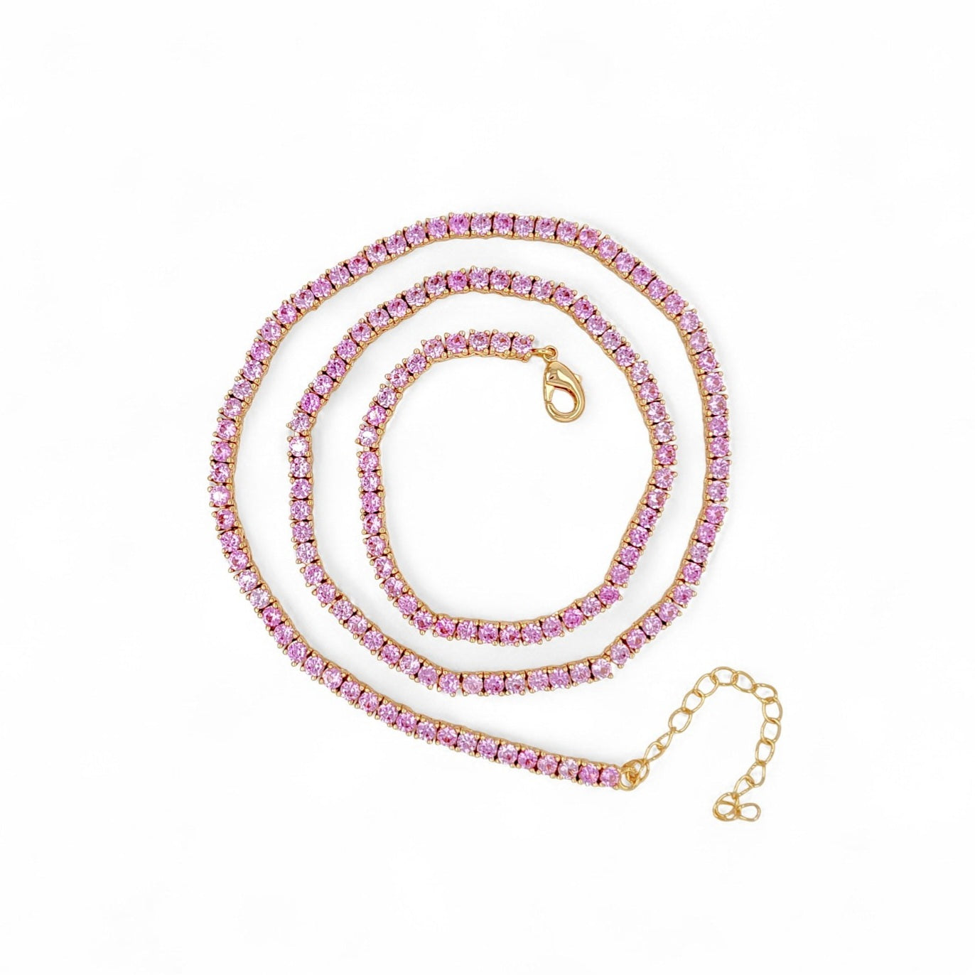 Serena Tennis Diamond Necklace in Rose - 18K Gold Plated Wholesale Jewelry