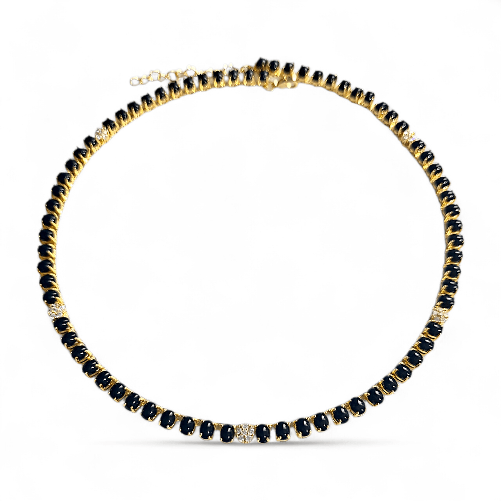 Speranza Monaco Necklace in Black - 18K Gold Plated Wholesale Jewelry