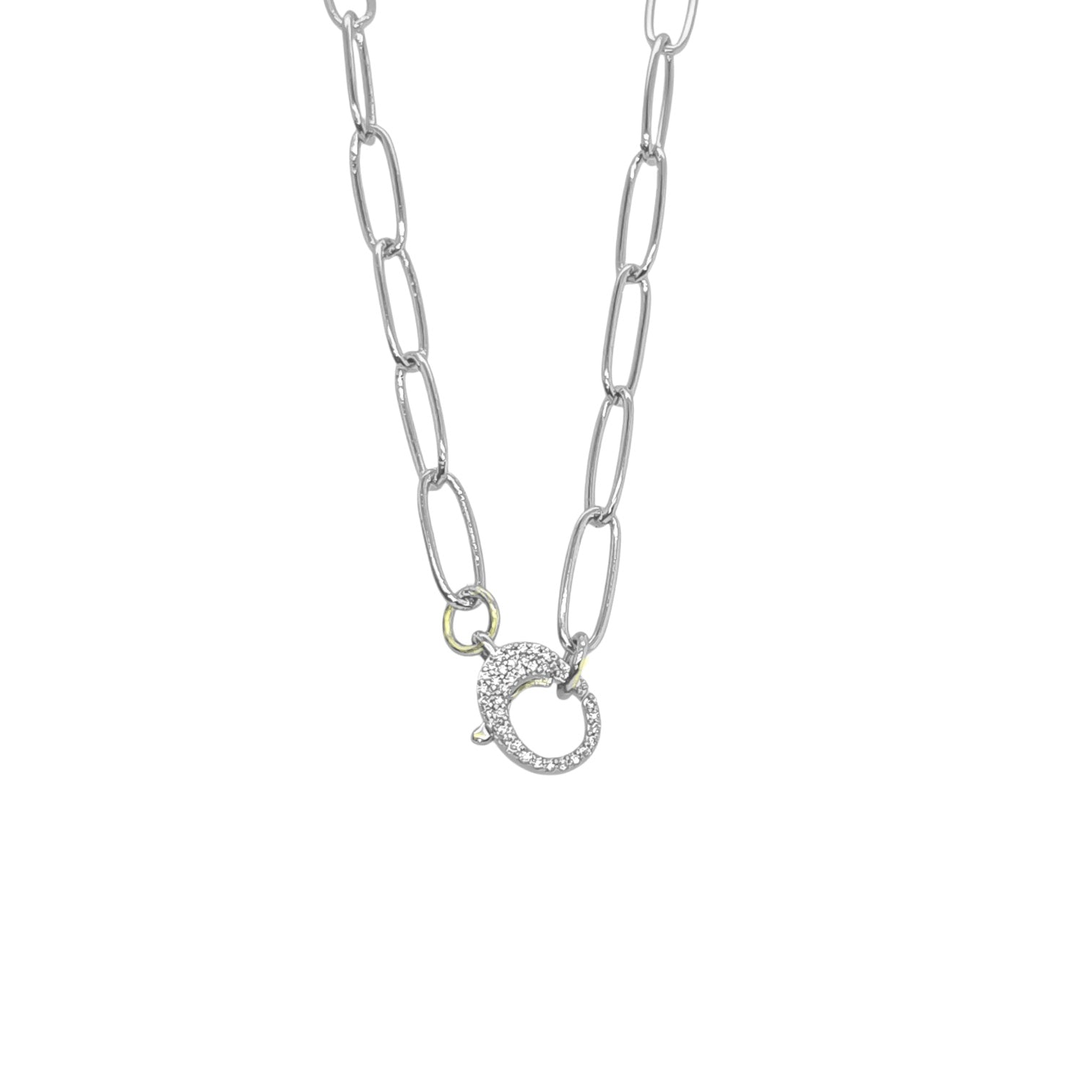 Valentina Cute Link Pave front clasp Necklace view 3