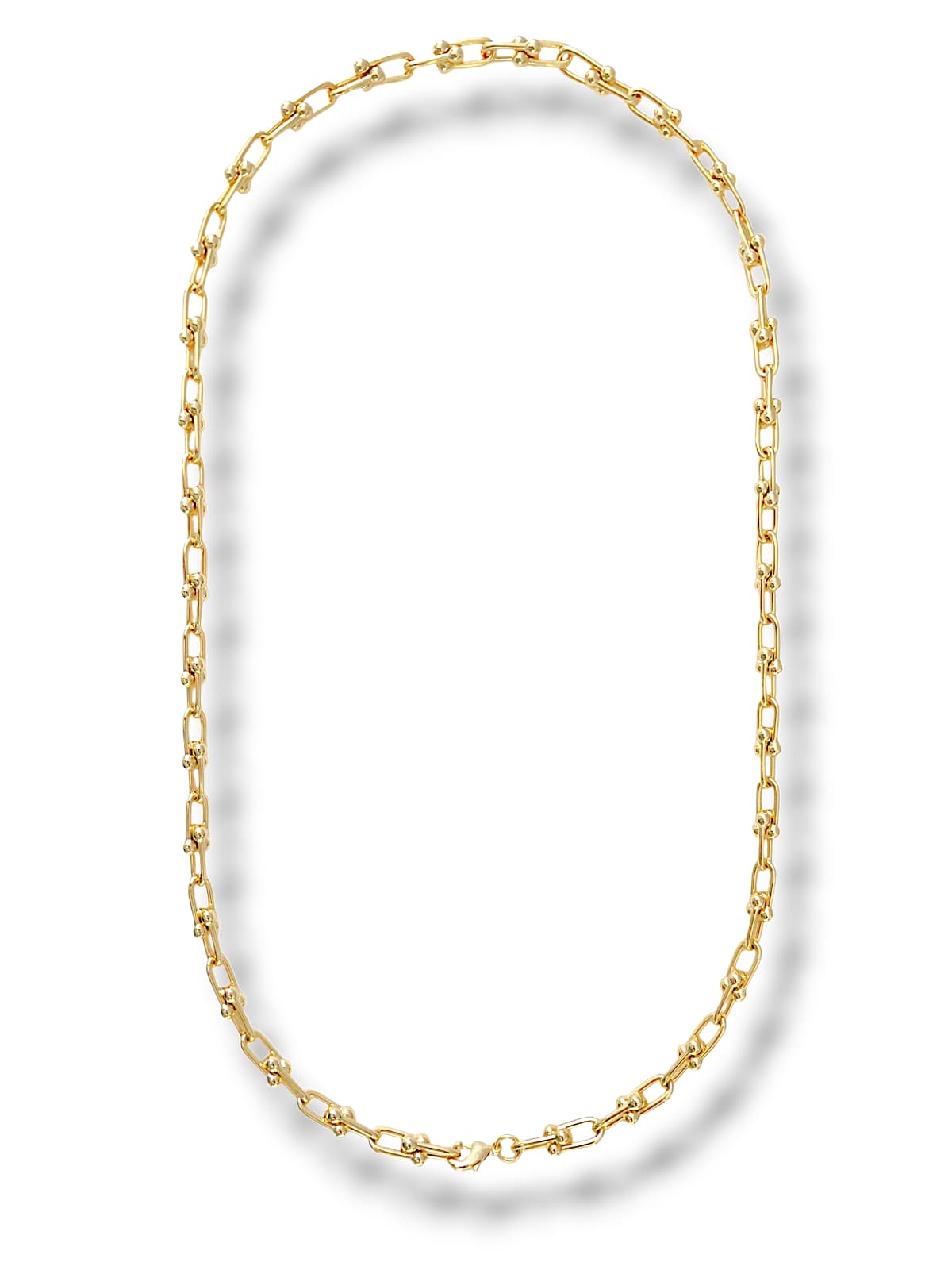 Divina U link plain 2 sizes Unisex Multi wear Necklace in 22'' - 18K Gold Plated Wholesale Jewelry