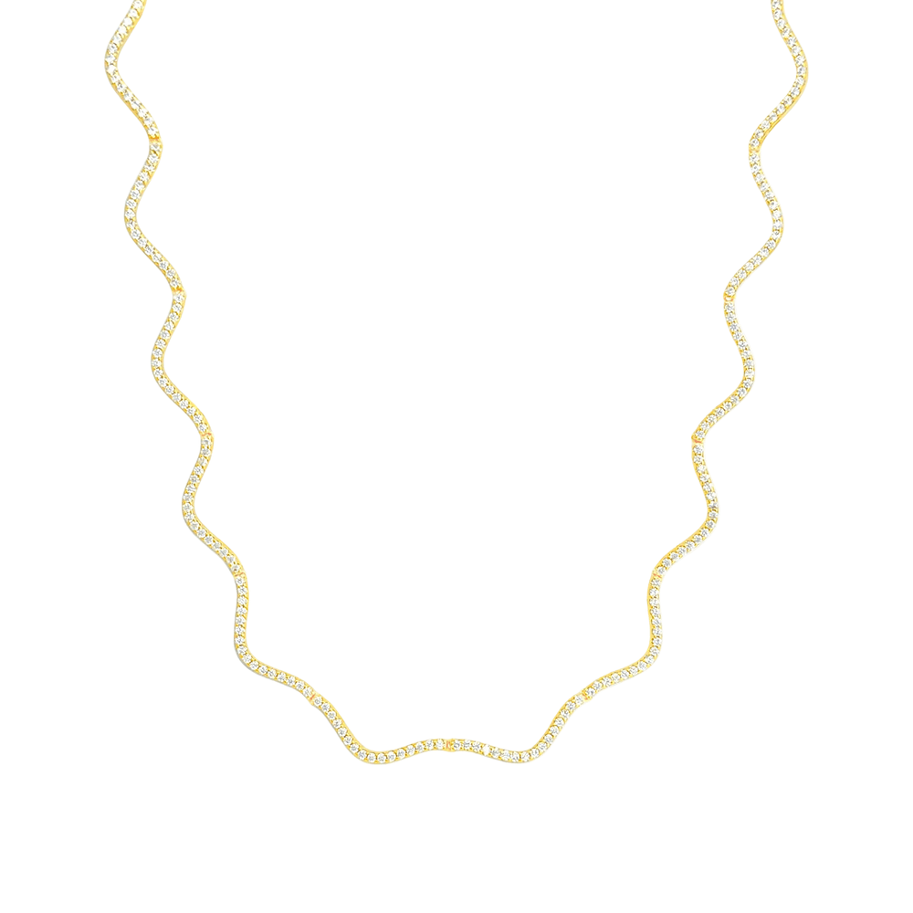 Divina Wavy Tennis Necklace view 2