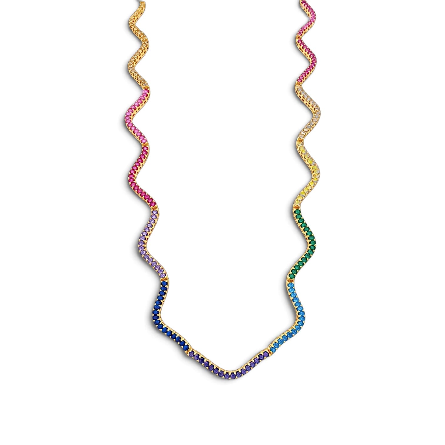Divina Wavy Tennis Necklace view 5