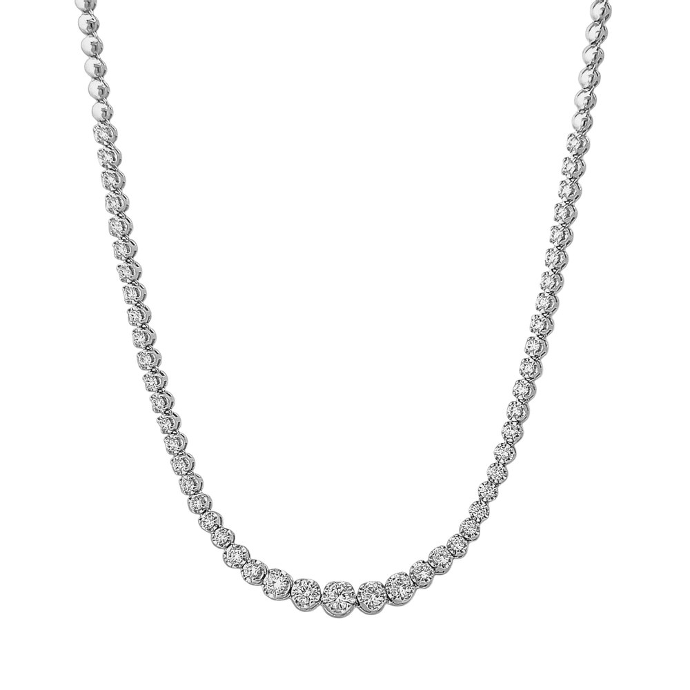 Serena Round Stone Gradient Tennis Necklace view 11