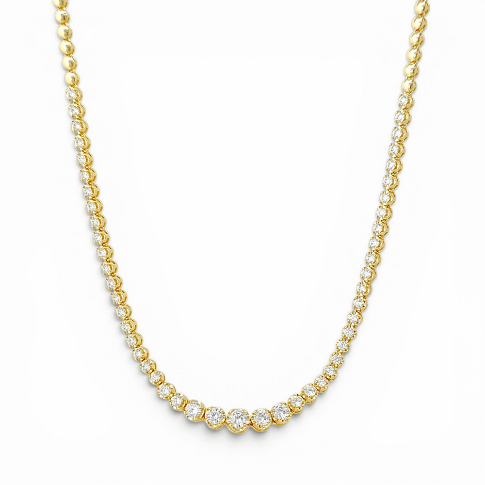 Serena Round Stone Gradient Tennis Necklace view 6