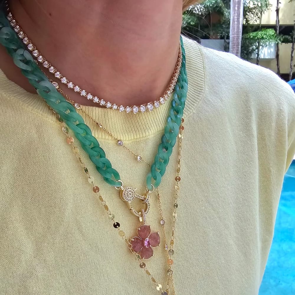 Serena Round Stone Gradient Tennis Necklace view 7